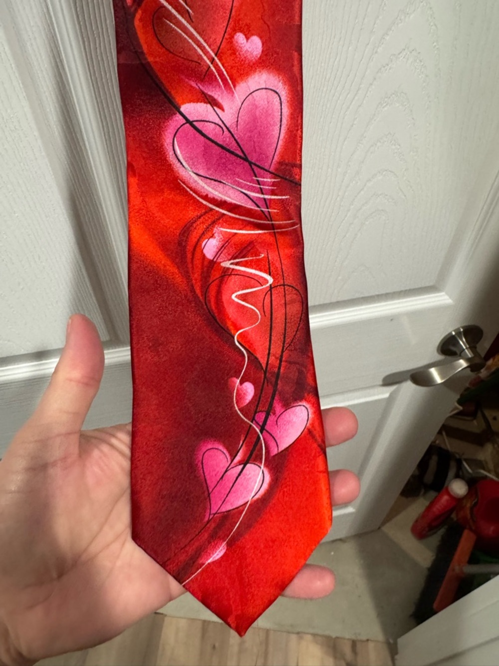 Jerry Garcia Red and Black Heart Abstract Silk Tie Collection 61 Scales